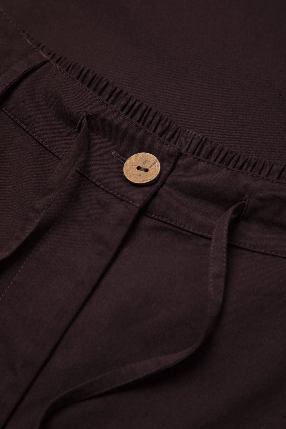 Cotton Plain Trousers in Brown