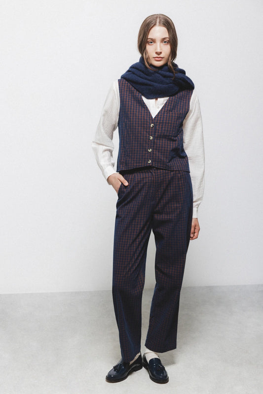 Checkered Slim Trousers by LANIDOR