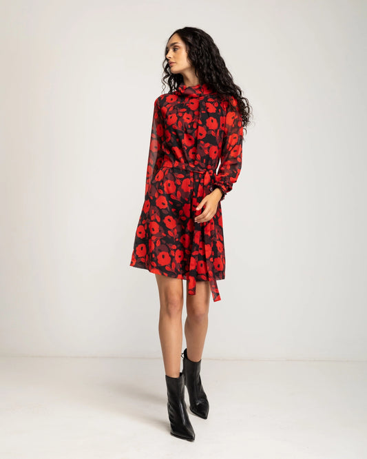 Milena Red Printed Dress by NIZA