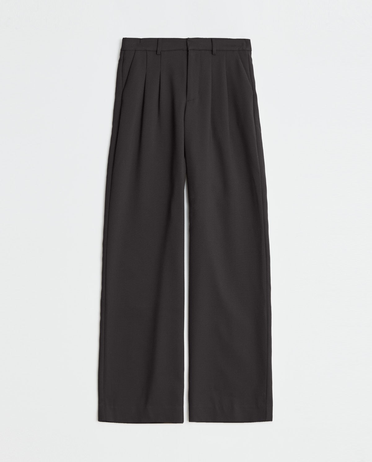 Wide Pleated Trousers in Black by YERSE