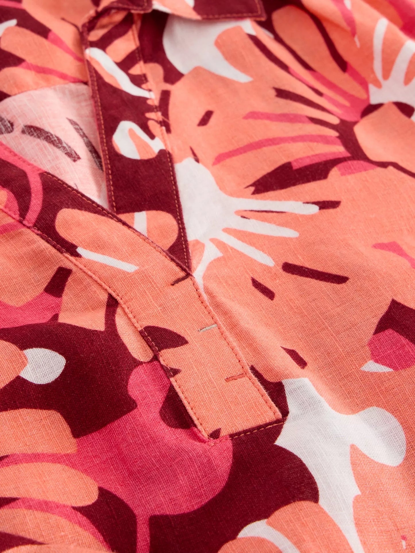 Blake Linen Tunic in Red print by White Stuff
