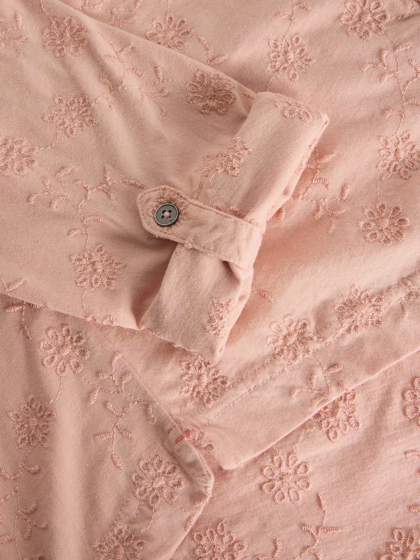 Annie Broderie Jersey Shirt in Dusty Pink by White Stuff