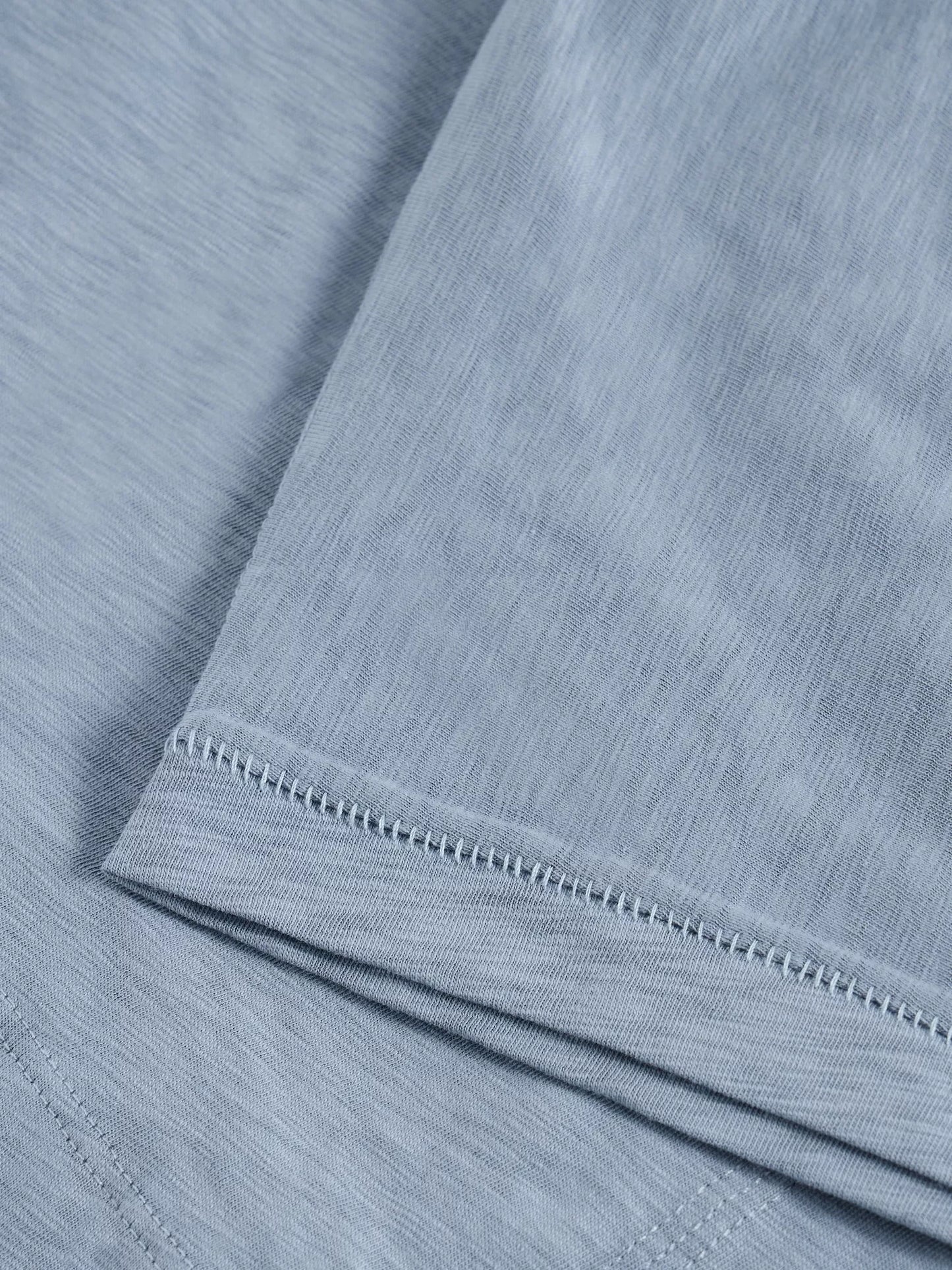 Nelly Notch neck Short Sleeve Tee in Mid Blue by White Stuff