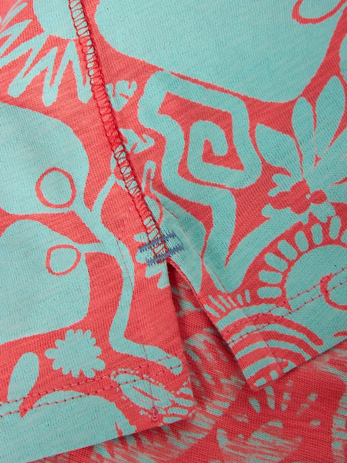 Abbie Short Sleeve Tee in Coral Print by White Stuff