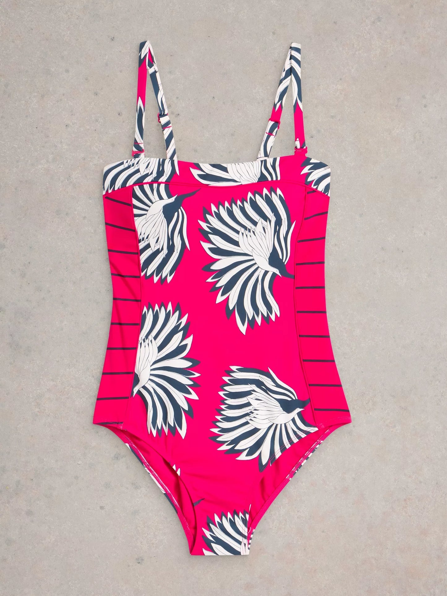 Suki Strap-less Swimsuit in Pink by WhiteStuff
