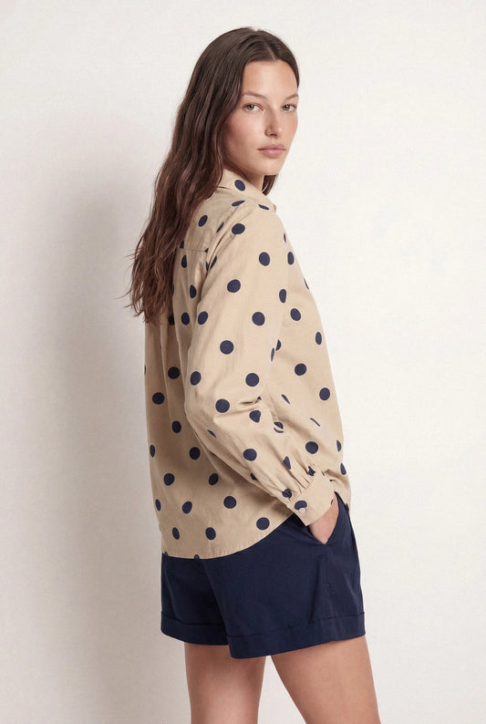 Polka-Dot Beige Shirt