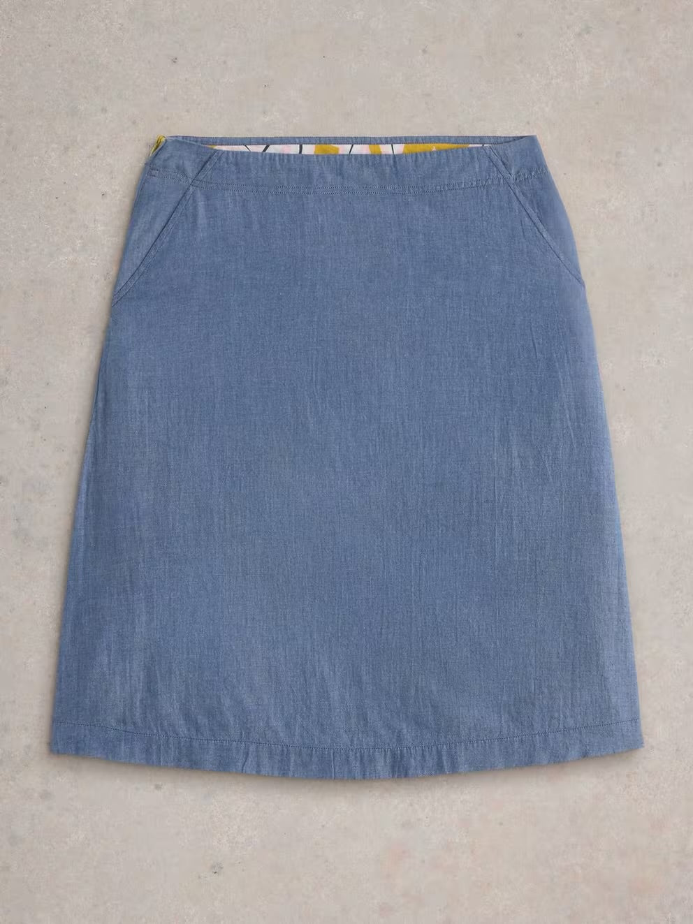Nell Reversible Skirt in Blue / Yellow prits by White Stuff