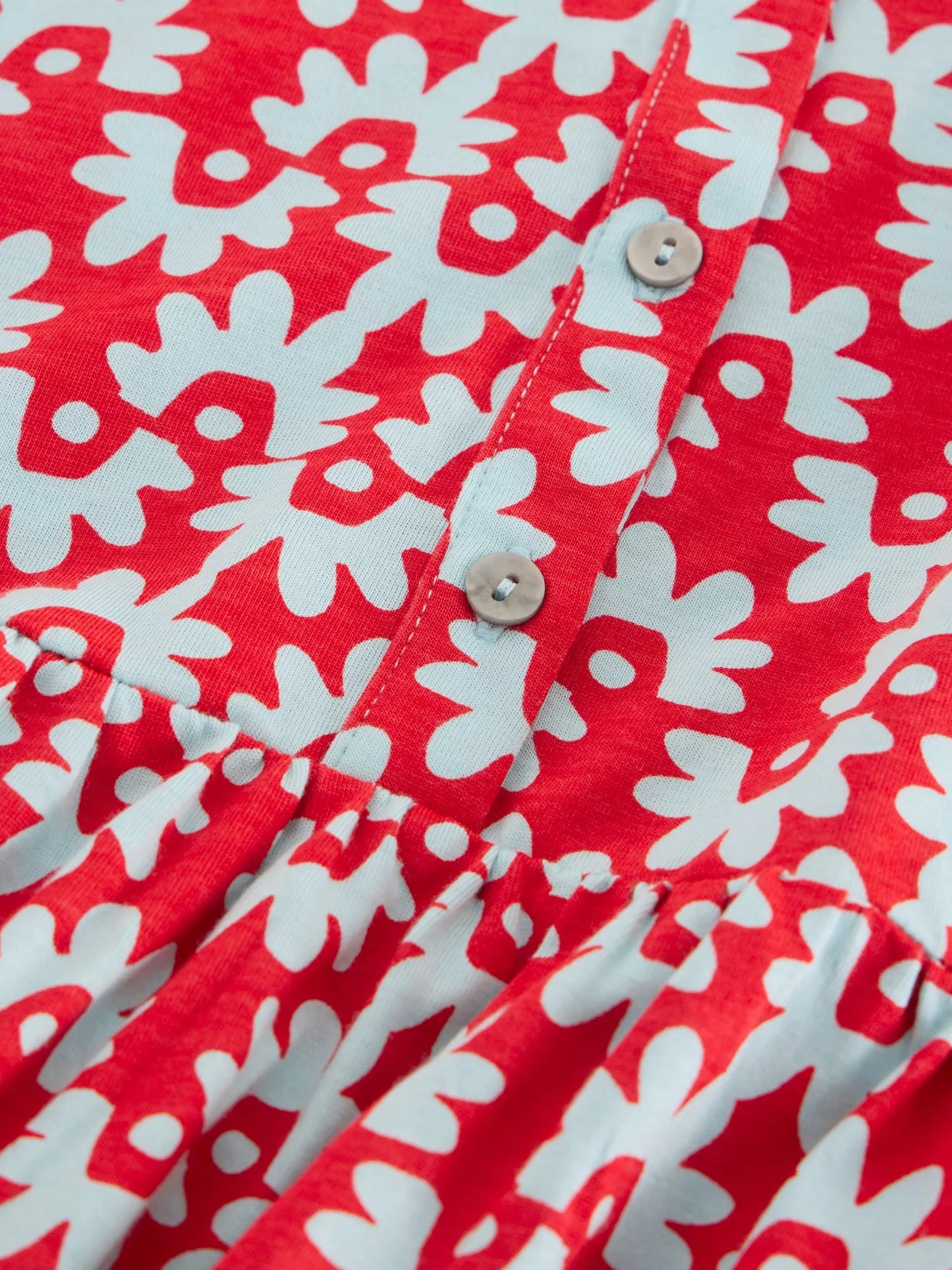 Everly Jersey Short Dress in Red Print by White Stuff