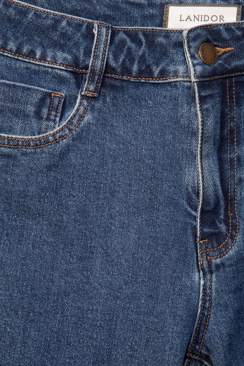 Plain Blue Denim Trousers by LANIDOR