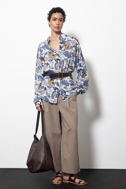 Oversized printed blouse