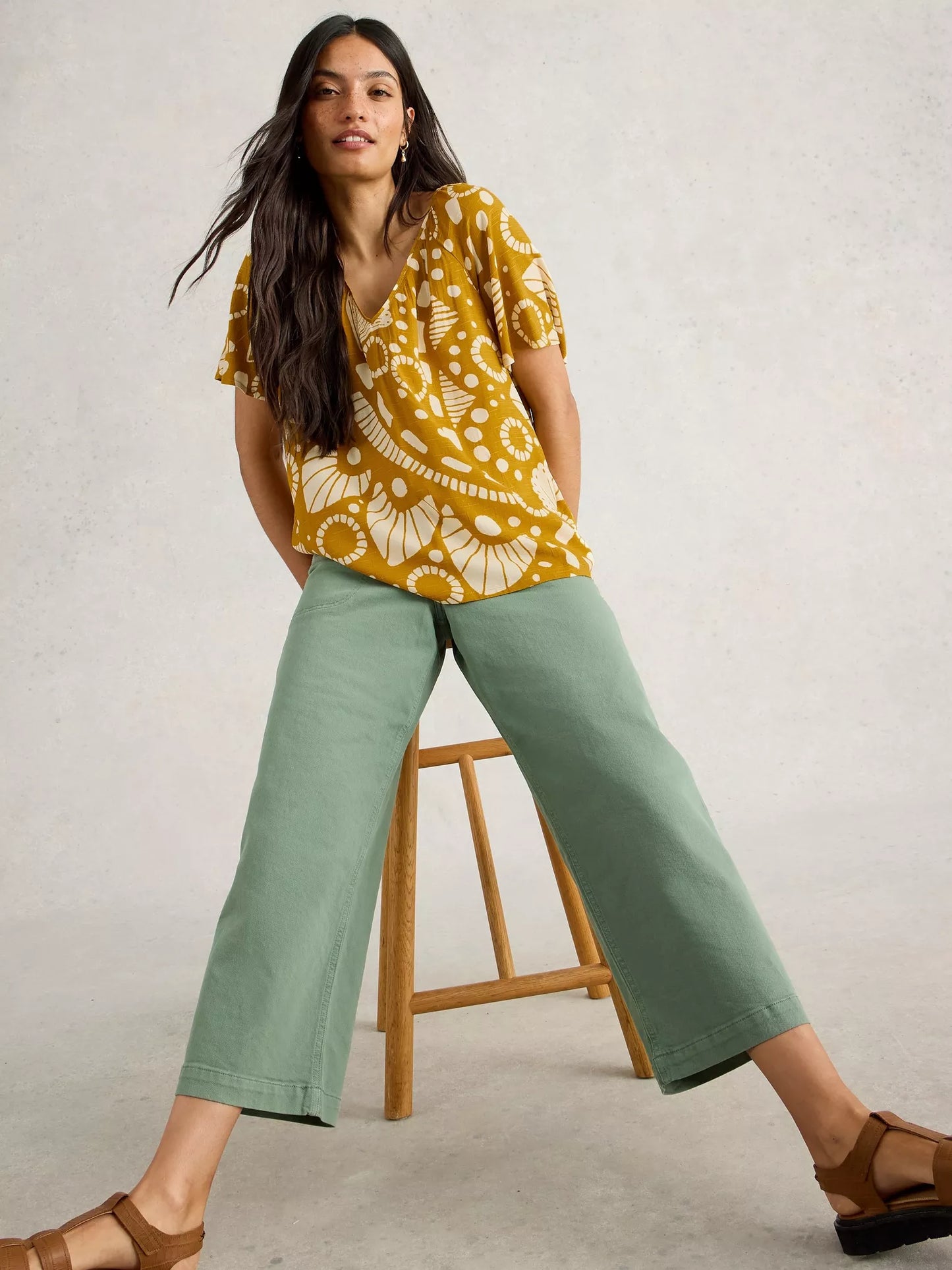 Imogen Top in Yellow Print by White Stuff