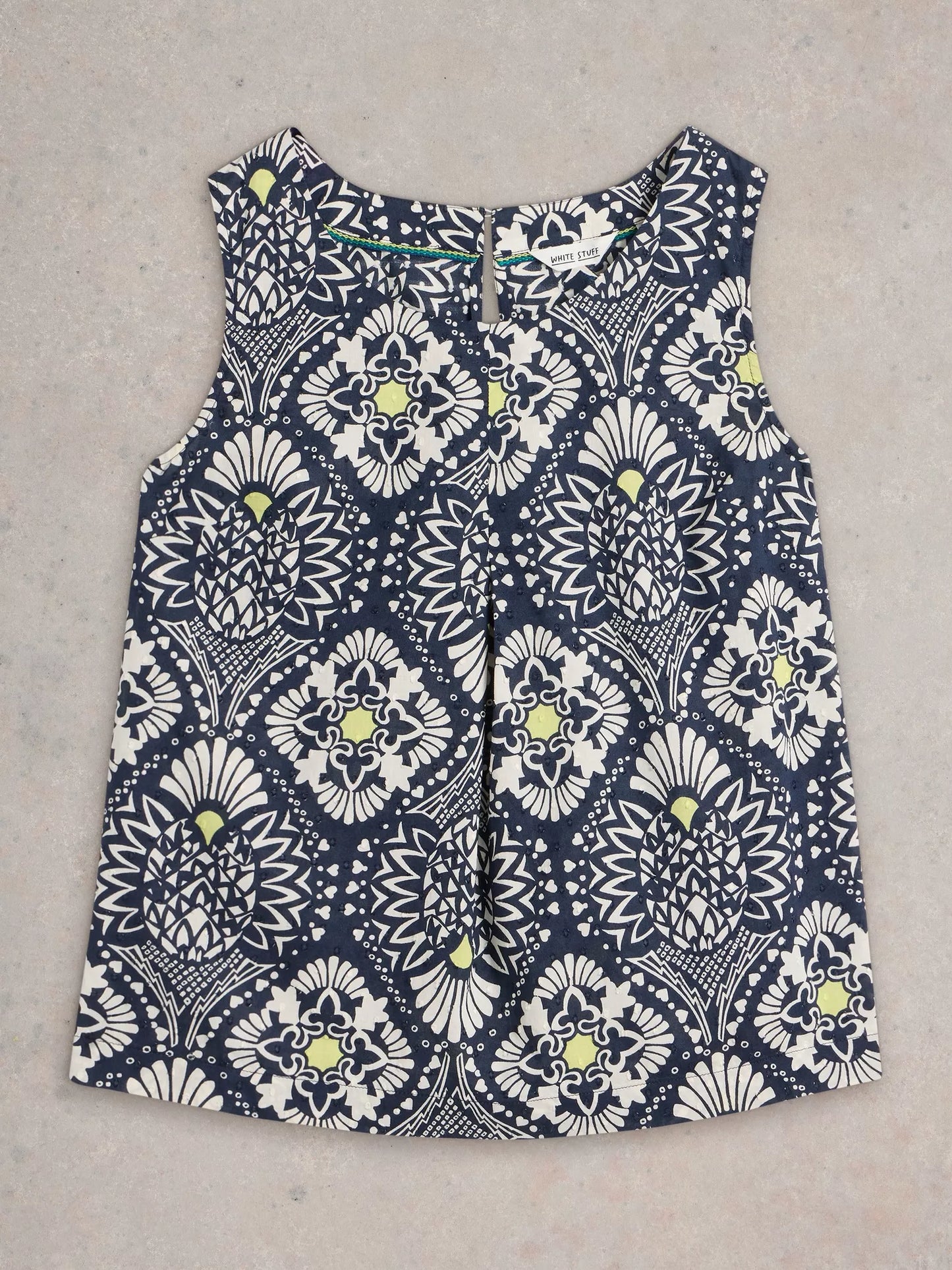 Paradise sleeveless top in Blue by White Stuff