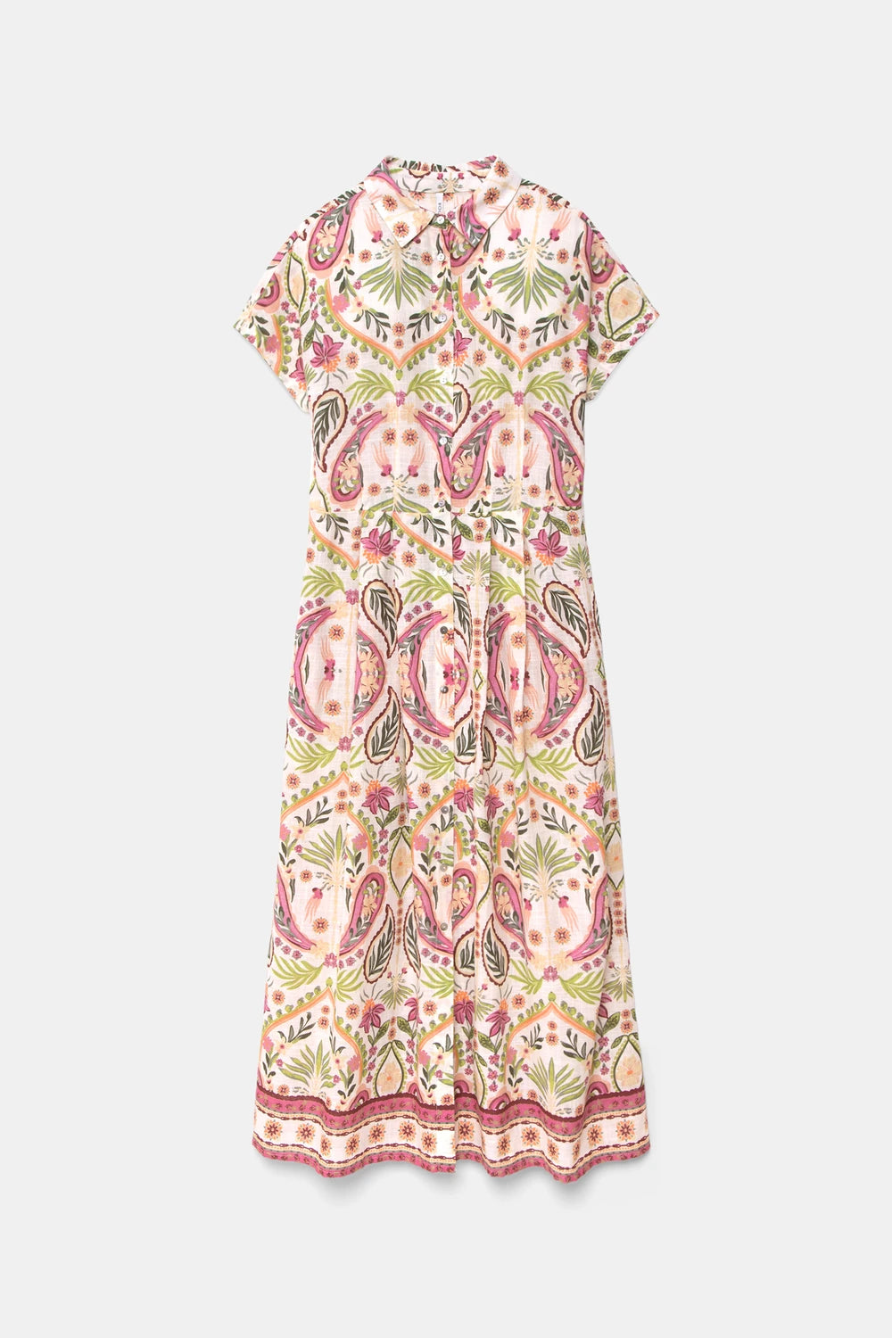 Floral printed off white Shirt Dress