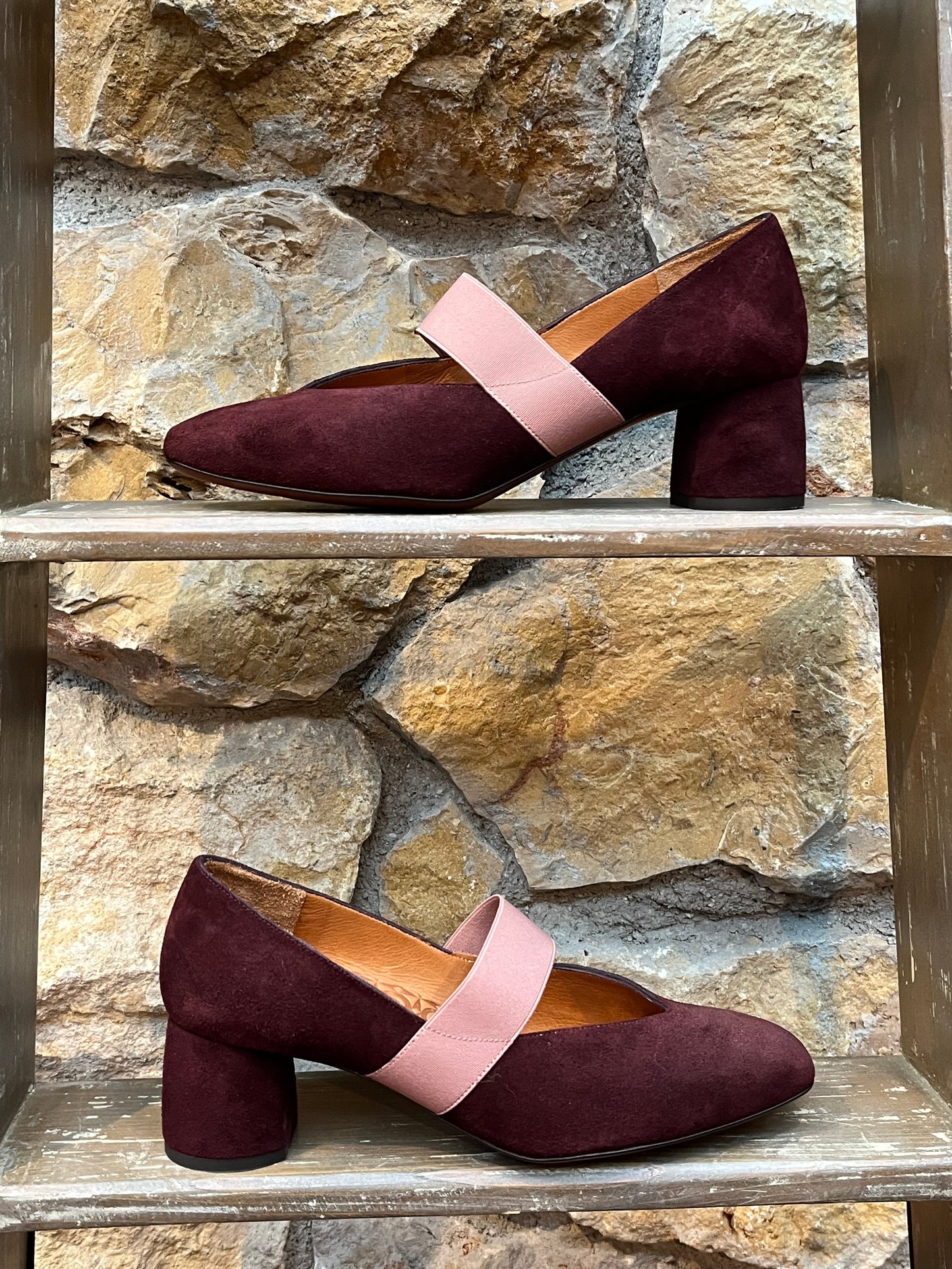 TUDELA Grape No 41 suede shoes by CHIE MIHARA
