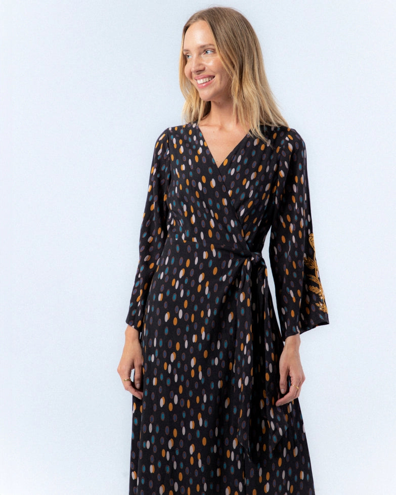 Alejandra Polka-Dot Midi Dress by NIZA
