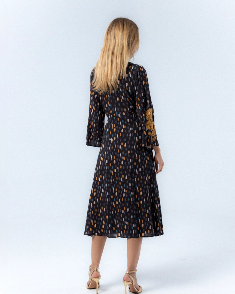 Alejandra Polka-Dot Midi Dress by NIZA