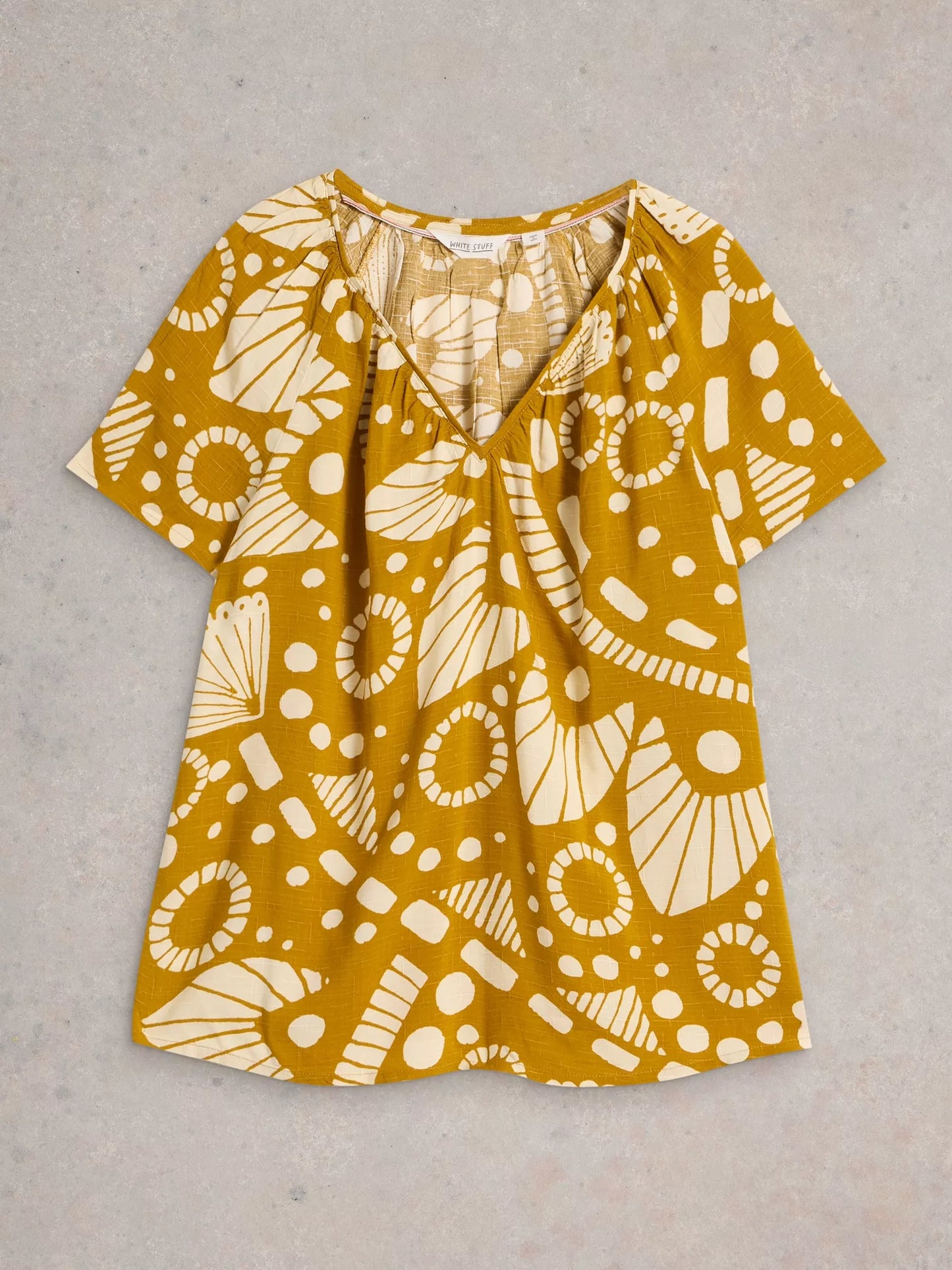 Imogen Top in Yellow Print by White Stuff