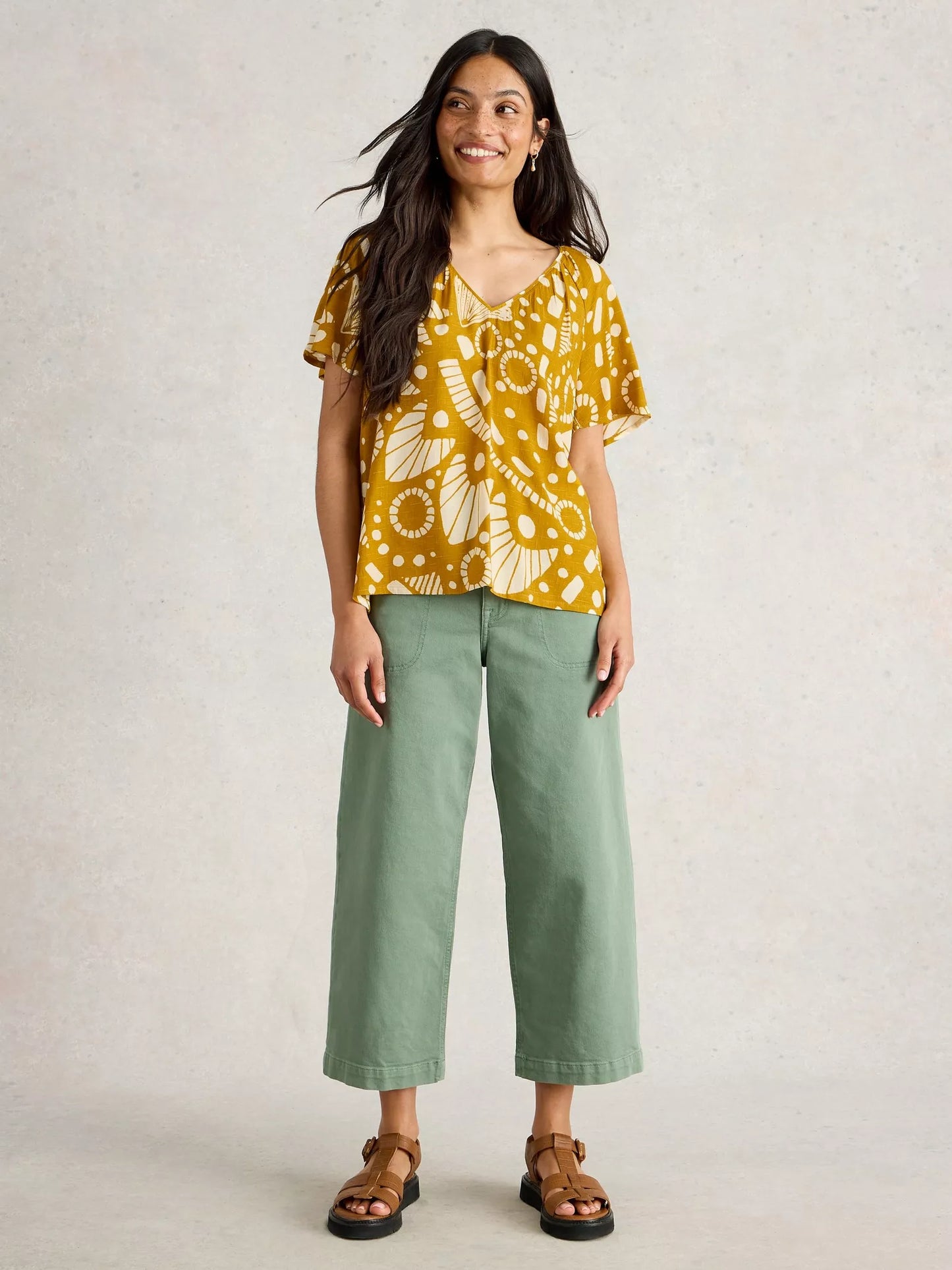 Imogen Top in Yellow Print by White Stuff