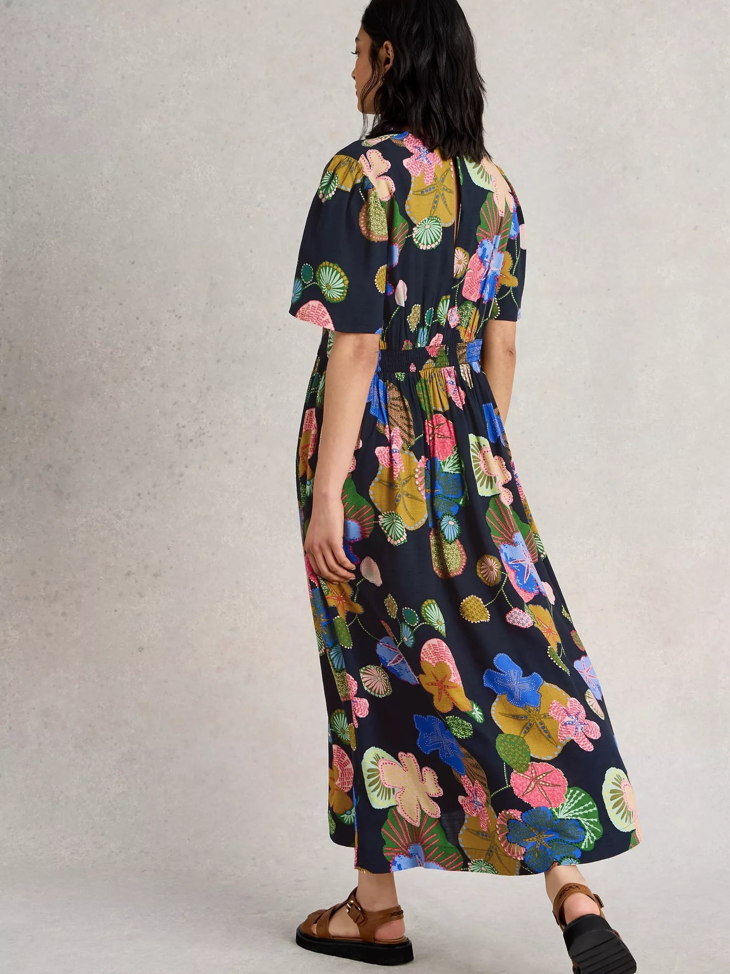 Lucy Floral Midi Dress in Navy by White Stuff