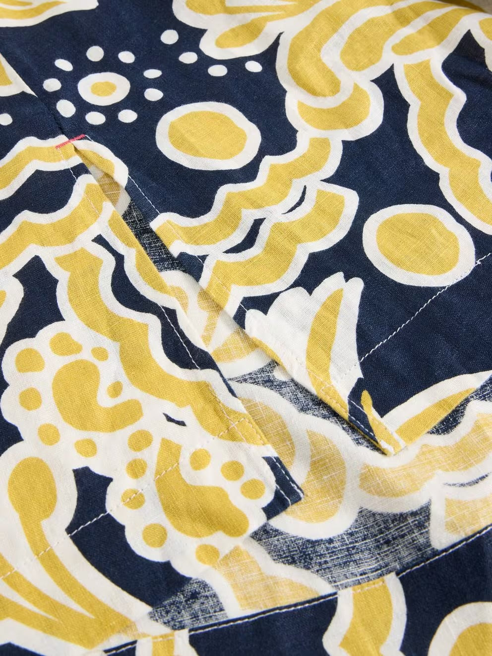Blake Linen Tunic in Yellow Print by White Stuff