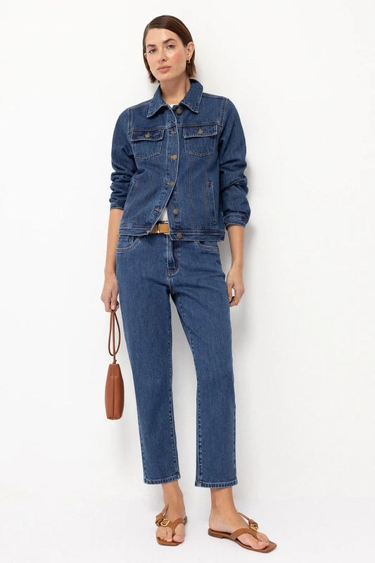 Plain Blue Denim Trousers by LANIDOR