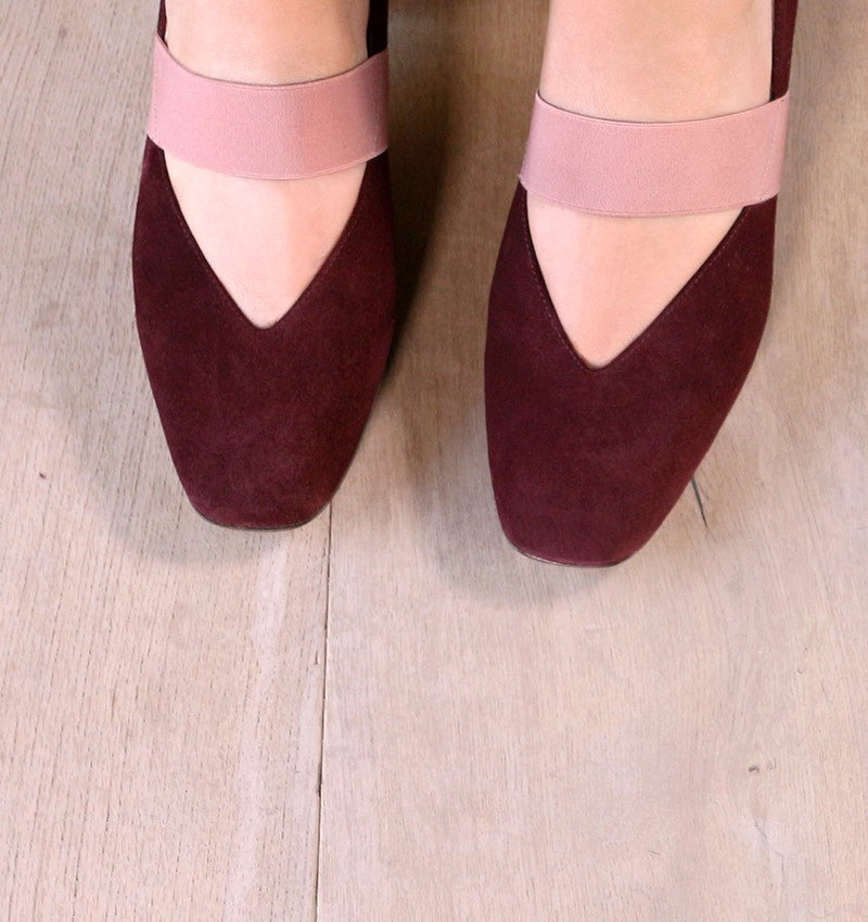 TUDELA Grape No 41 suede shoes by CHIE MIHARA