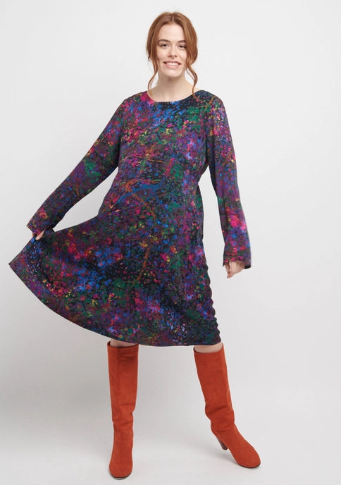 Luminecent Pattern Fluid Dress by MADE IN SENS
