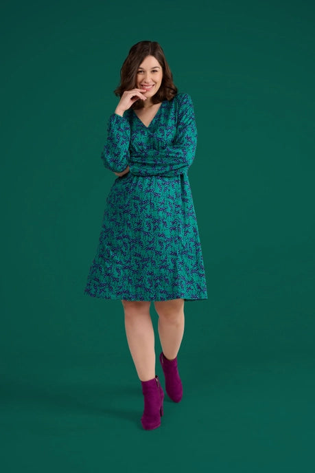 Leo Print Green Dress by MADE IN SENS