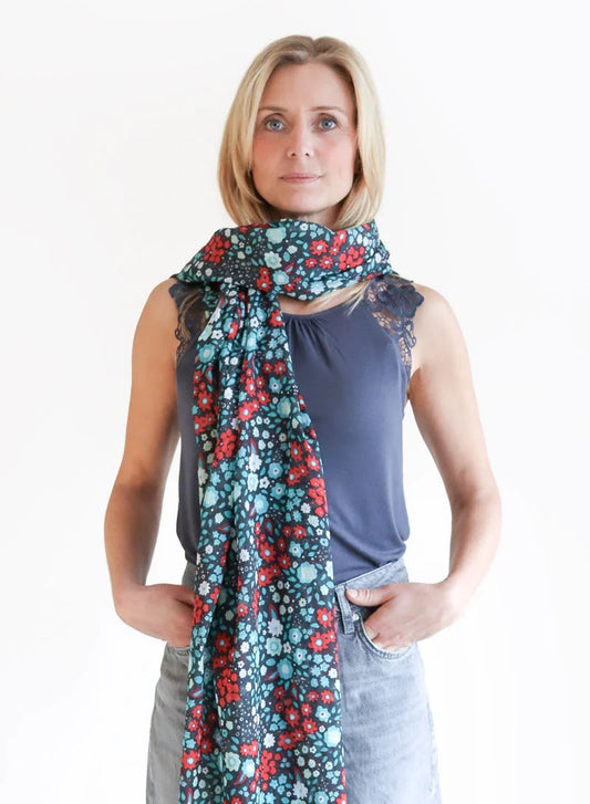 Clara 100% Organic Cotton Floral Scarf