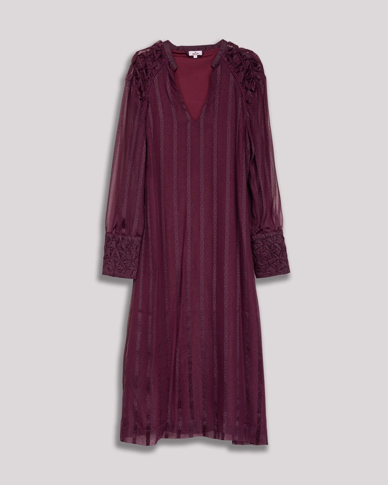 Orea Chiffon Midi Dress in Aubergine by NIZA