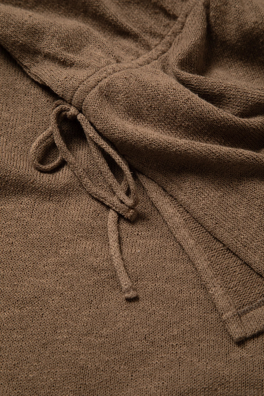 Cotton Blouse With Side Ties in Brown Sand