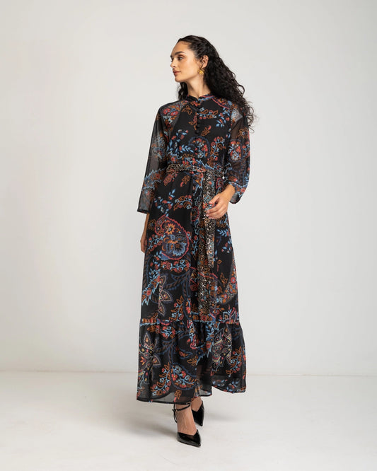 Magnolia Long Floral Print Dress by NIZA