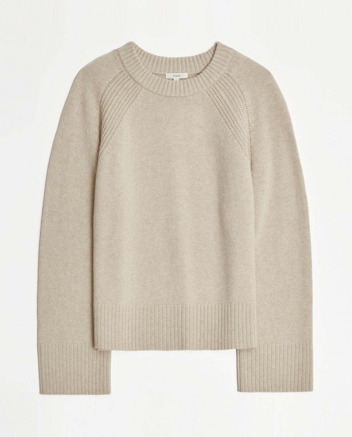 Knitted Ecru sweater with wool by YERSE