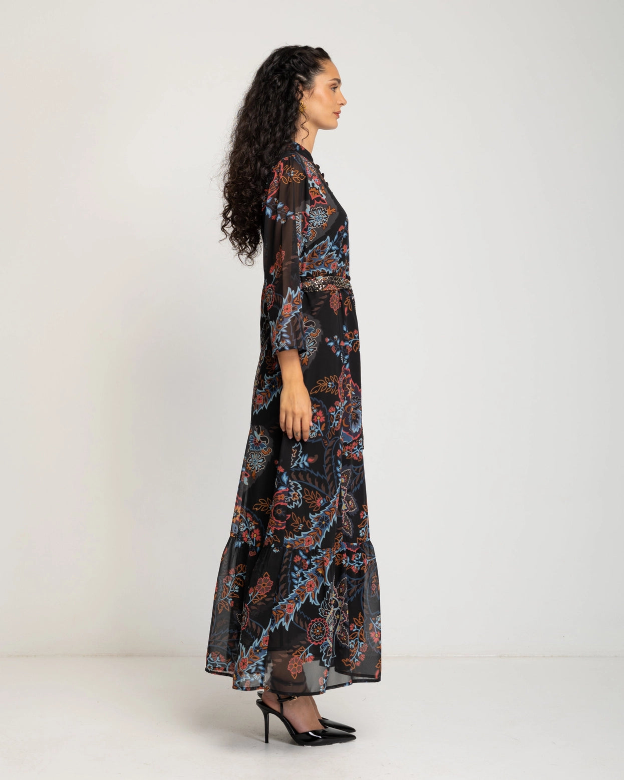Magnolia Long Floral Print Dress by NIZA
