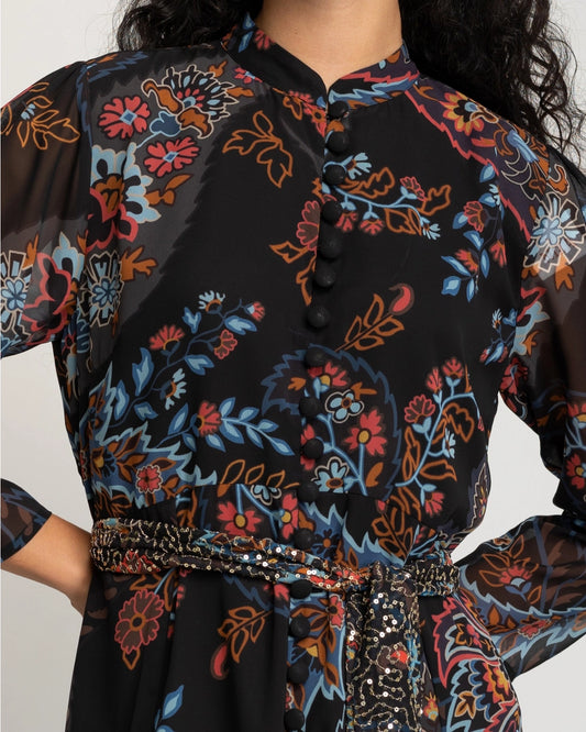 Magnolia Long Floral Print Dress by NIZA