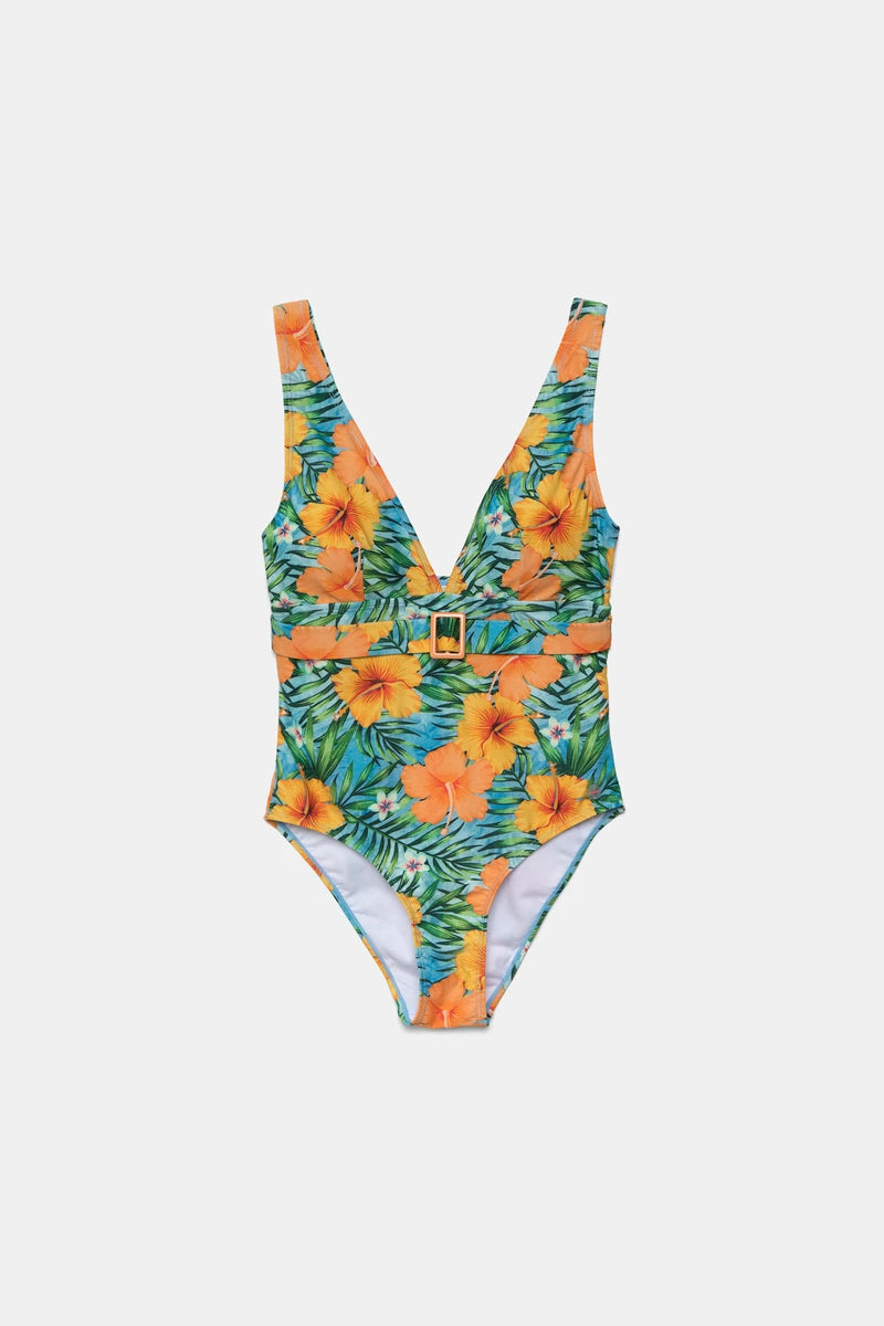 LIZONNE Floral Print Swimsuit