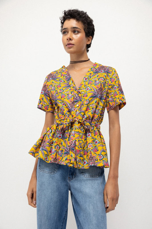Gongogi Floral Printed Blouse