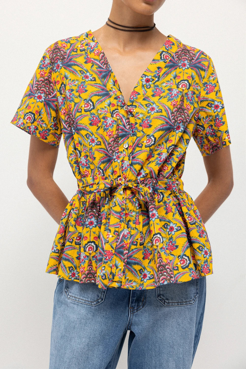 Gongogi Floral Printed Blouse