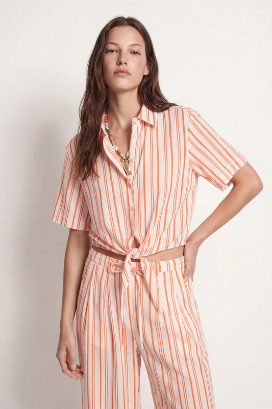 Manaus Striped Crop Shirt