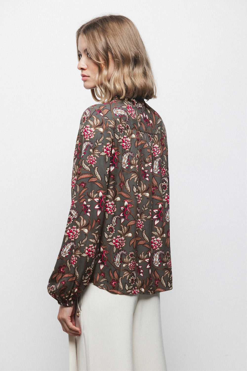 Floral Print Blouse in Anthracite by LANIDOR