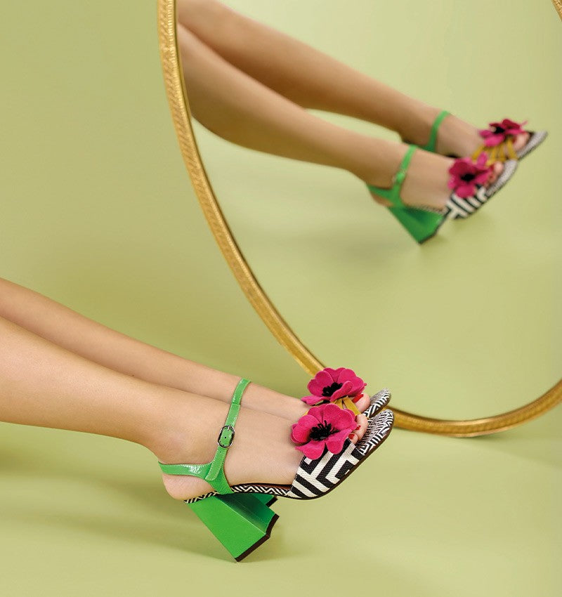 PIROTA green sandals by Chie Mihara