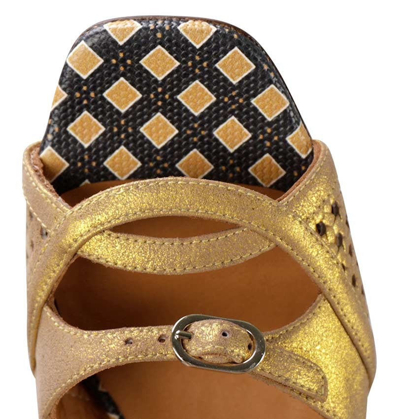 RUSA gold sandals by Chie Mihara