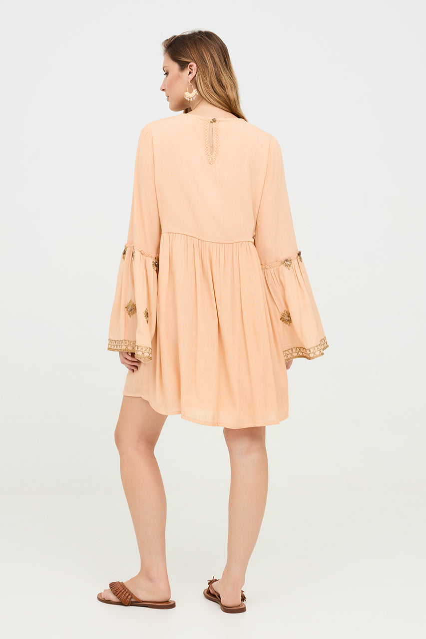 Somon gold embroidered short dress by NKN