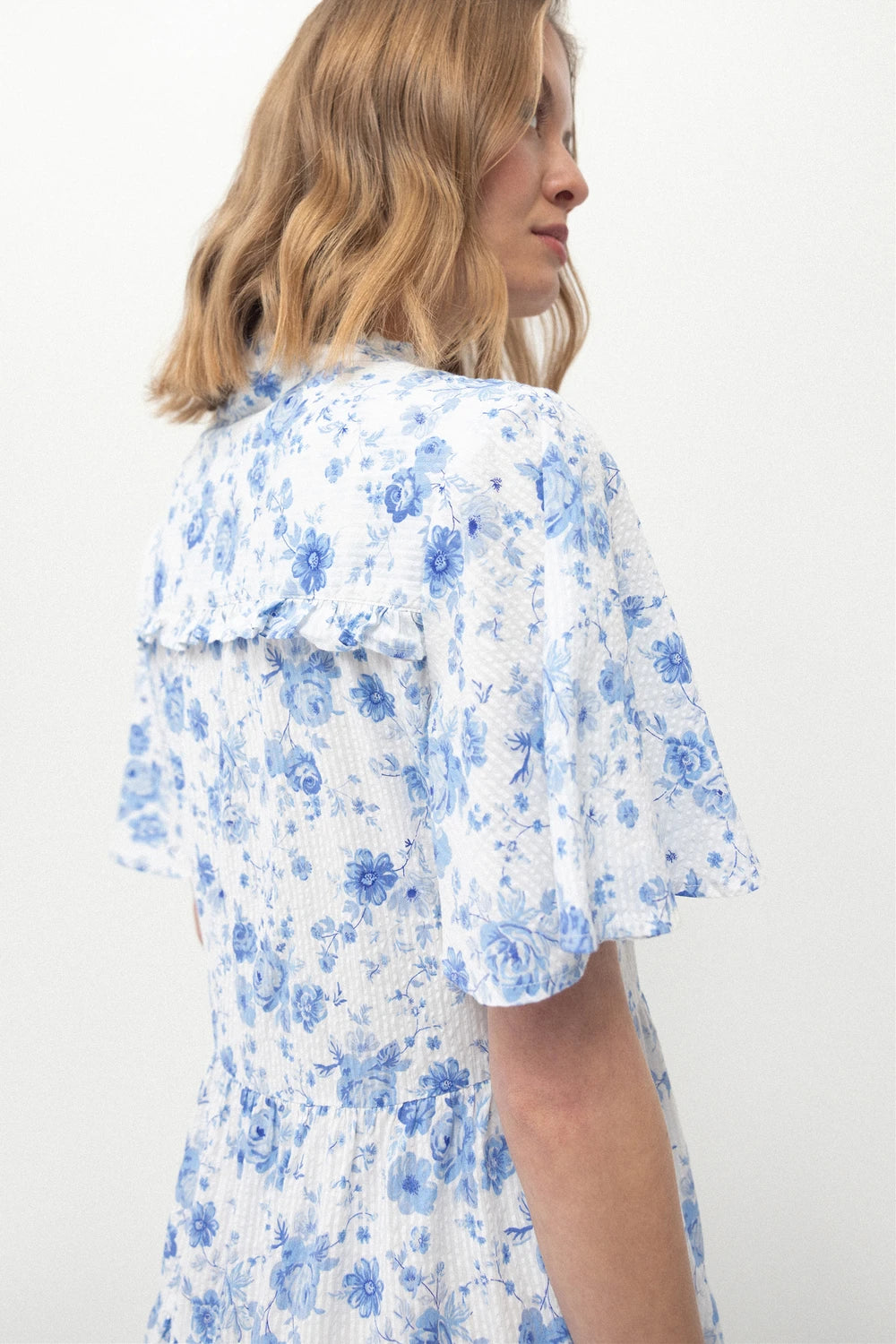 Floral Print Ruffle Short Dress