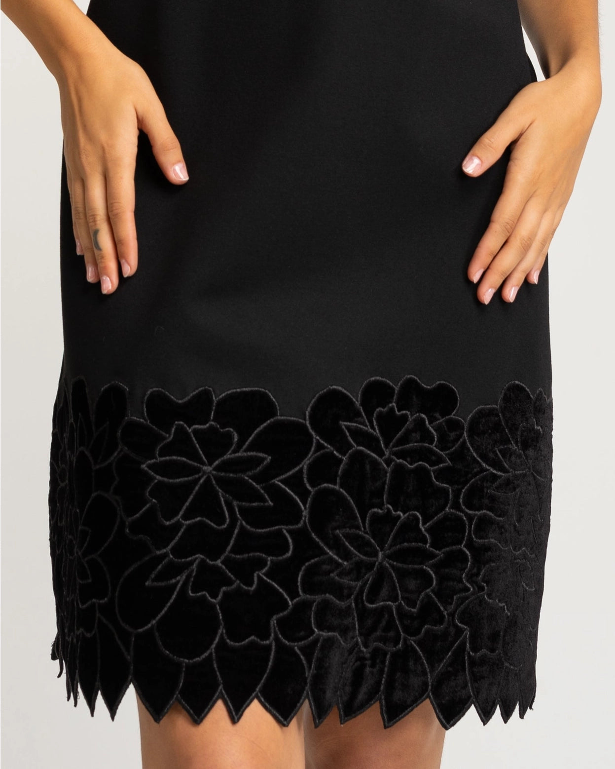 Brenna Embroidered Black Dress by NIZA