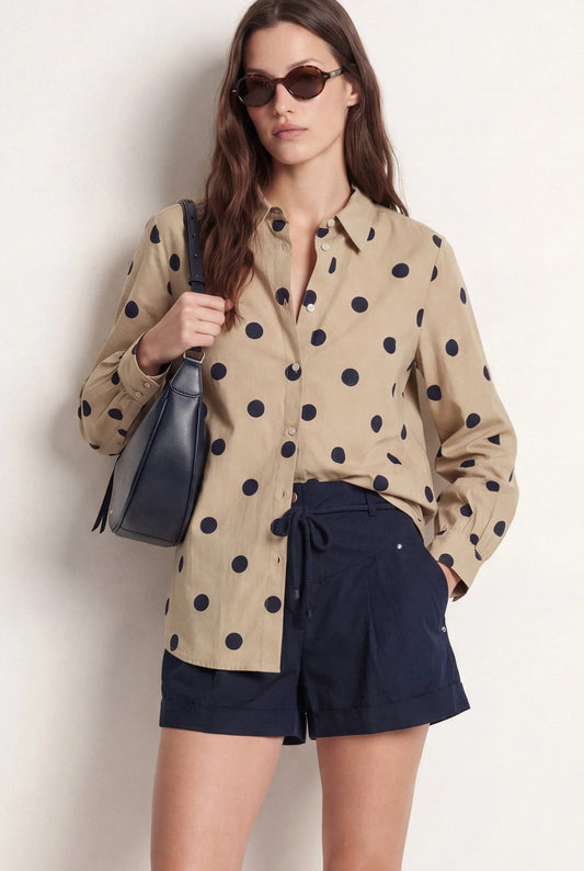 Polka-Dot Beige Shirt