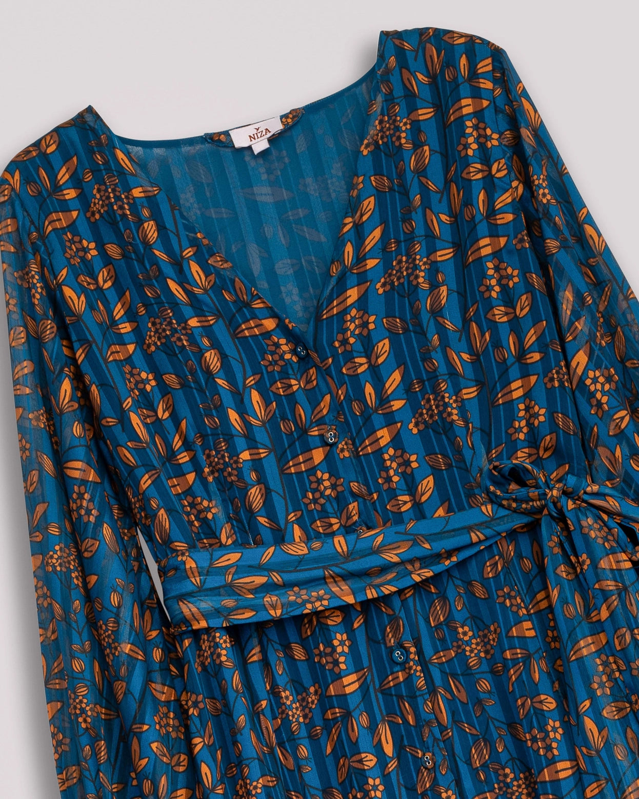 Junia Floral Print Blue Dress by NIZA