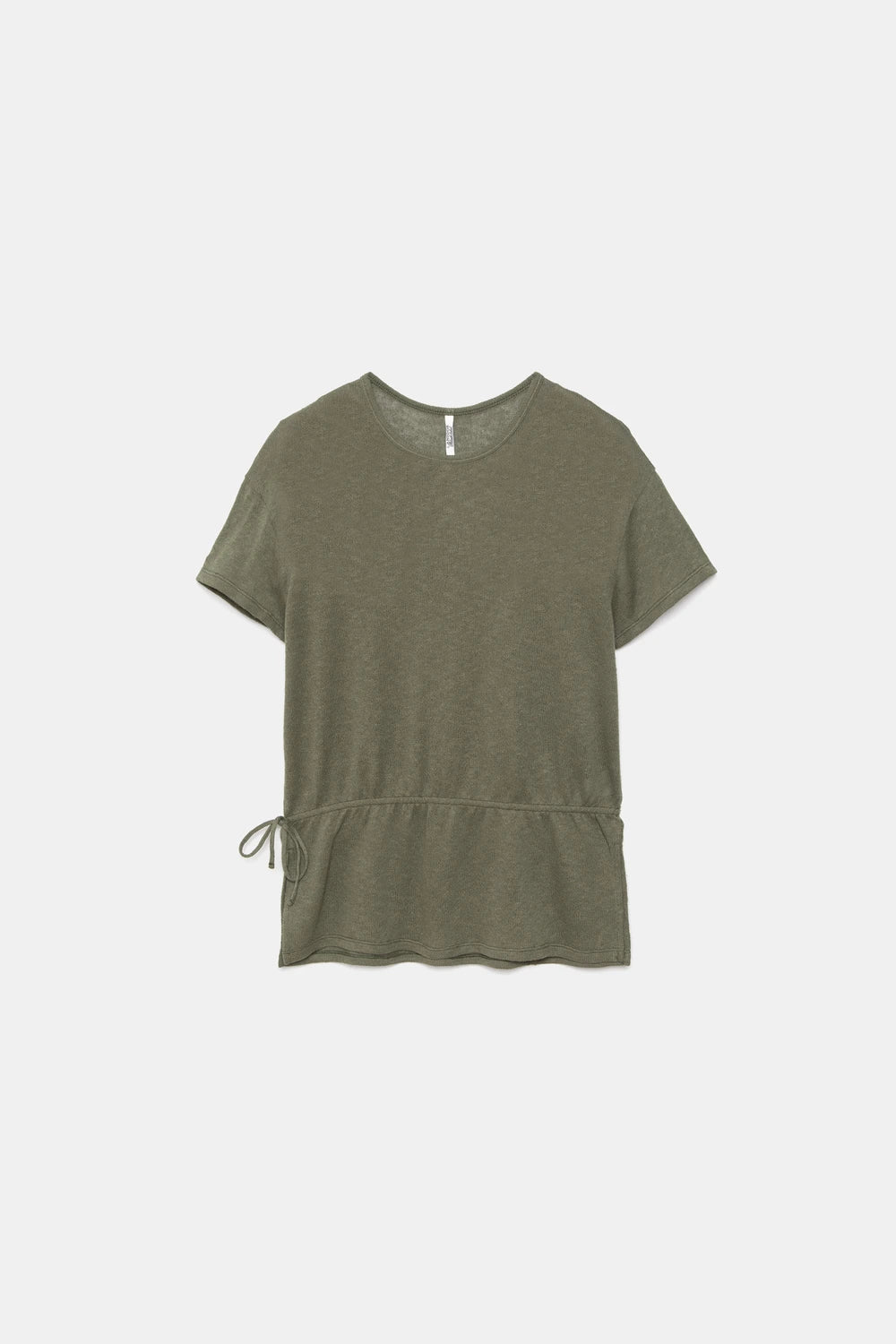 Cotton Blouse With Side Ties in Green