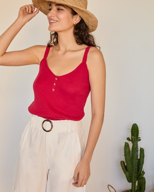 Ribbed red camisole by YERSE