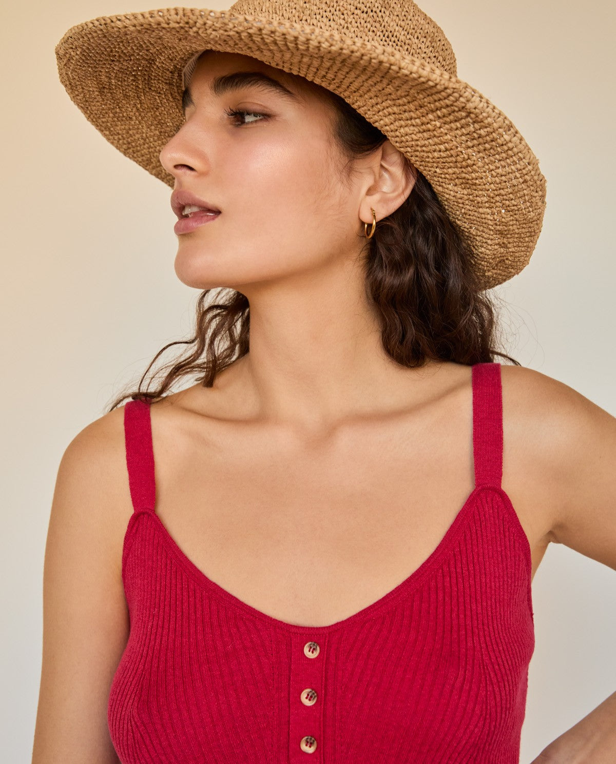 Ribbed red camisole by YERSE